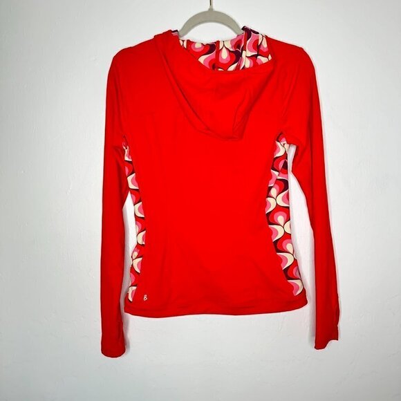 Boden Athletic Jacket Red With Geometric Print on the Side Size 8 - Picture 6 of 8